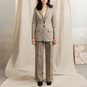 Swipe Pleated Cotton Stretch Pants Long