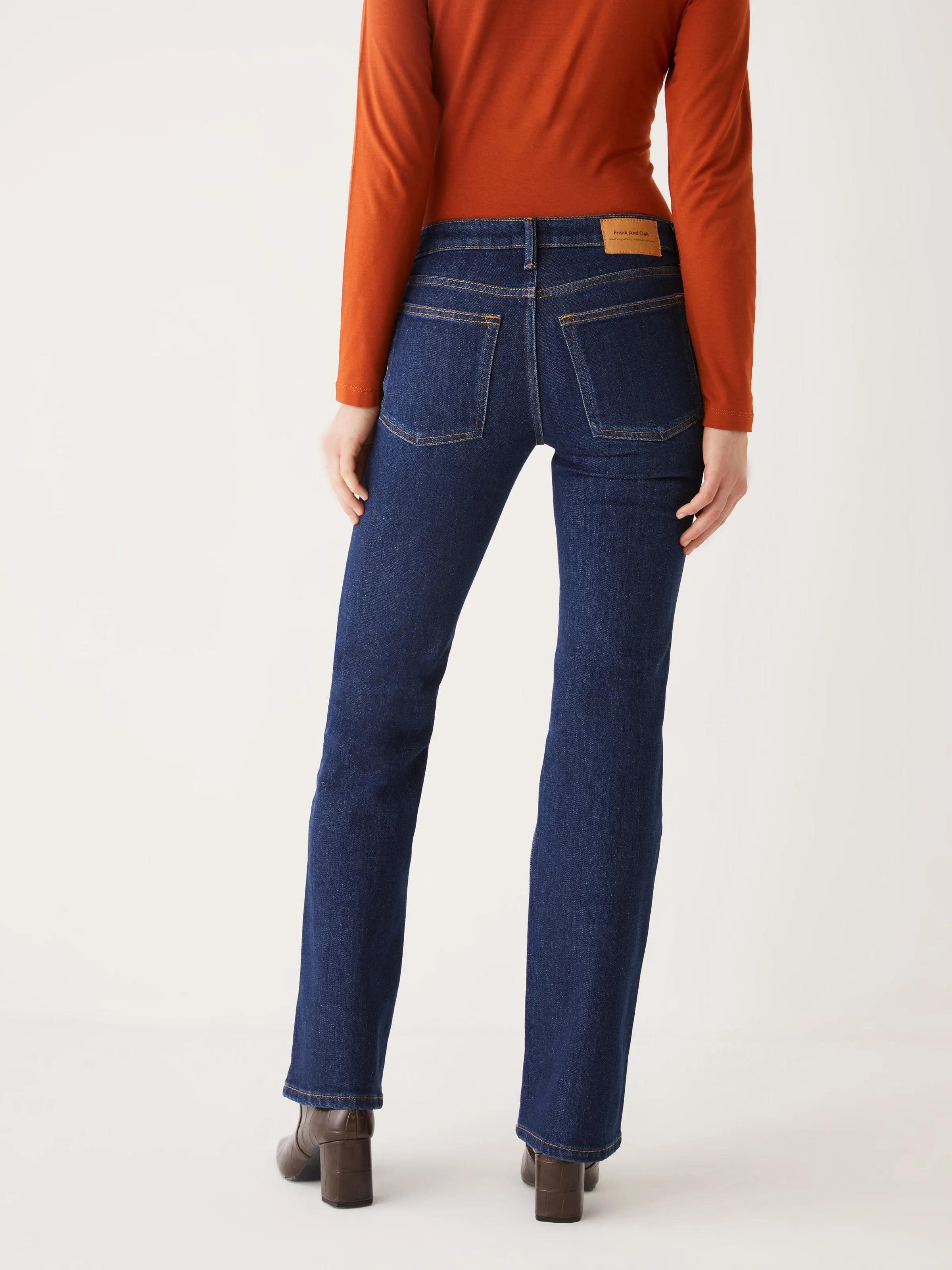 The Joan Mid Rise Bootcut Fit Jean in Dark Indigo