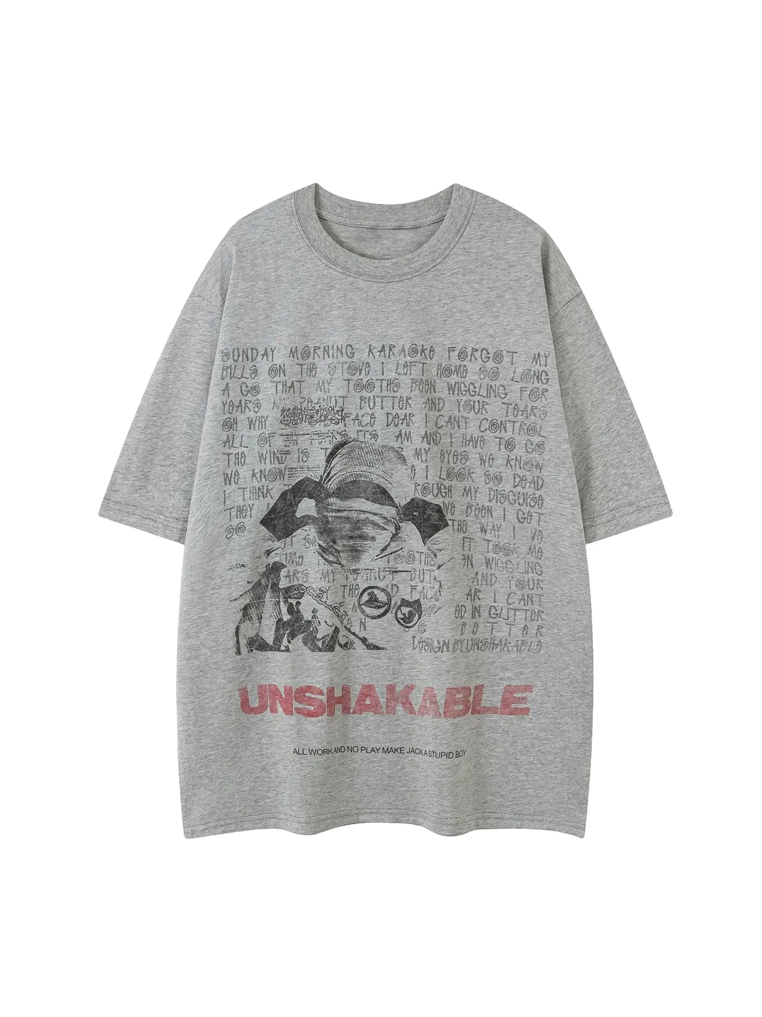 Thesupermade Simple Round Neck Interesting Pattern T-shirt