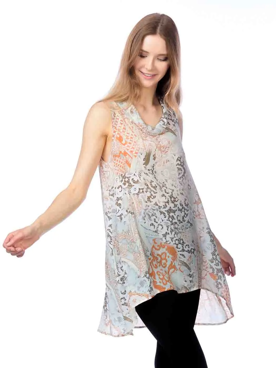 Tianello "Basso" WASHABLE SILK  "Briata" Cowl Tunic