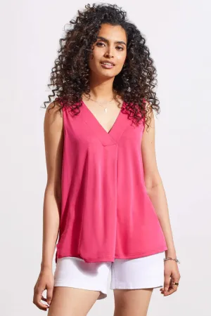 TR1291o Sleeveless V-Neck Top W/Pleat