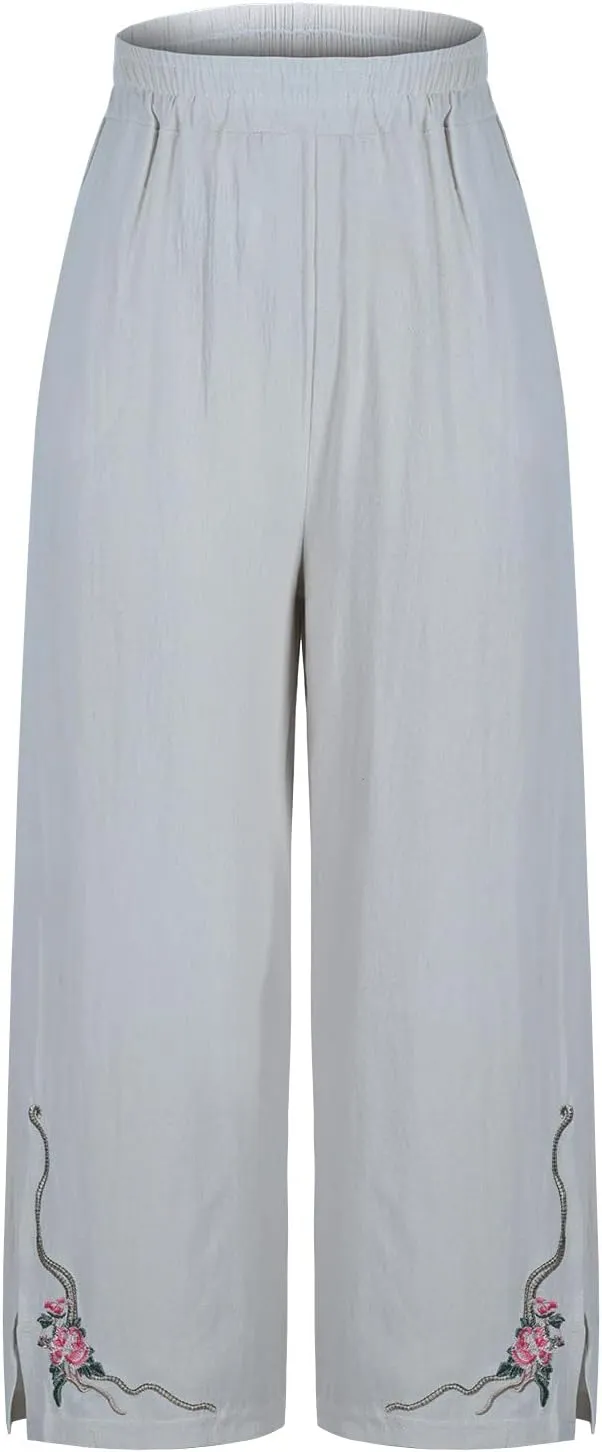 Trendy Pants for Women,Wwomens Casual Summer 2025 Drawstring Elastic High Waist Pant Comfy Side Pleated Trouser