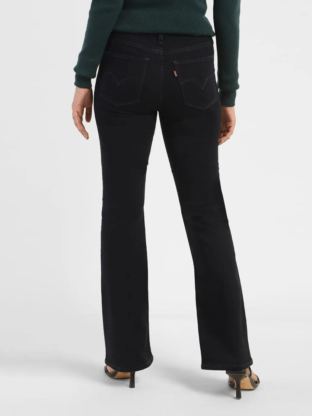 Women's 315 Navy Blue Bootcut Fit Mid Rise Jeans