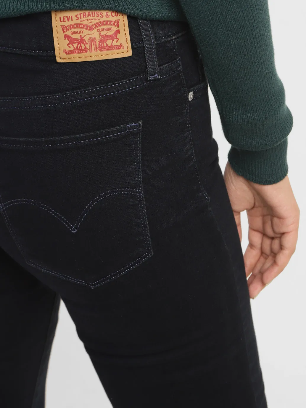 Women's 315 Navy Blue Bootcut Fit Mid Rise Jeans