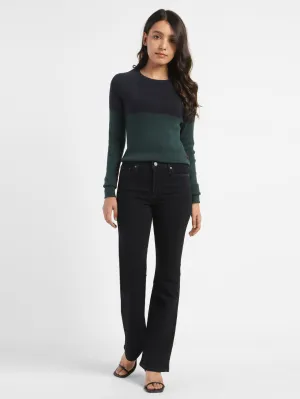 Women's 315 Navy Blue Bootcut Fit Mid Rise Jeans