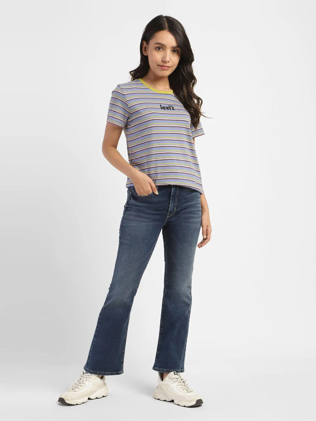 Women's 725 Blue Bootcut Fit Mid Rise Jeans