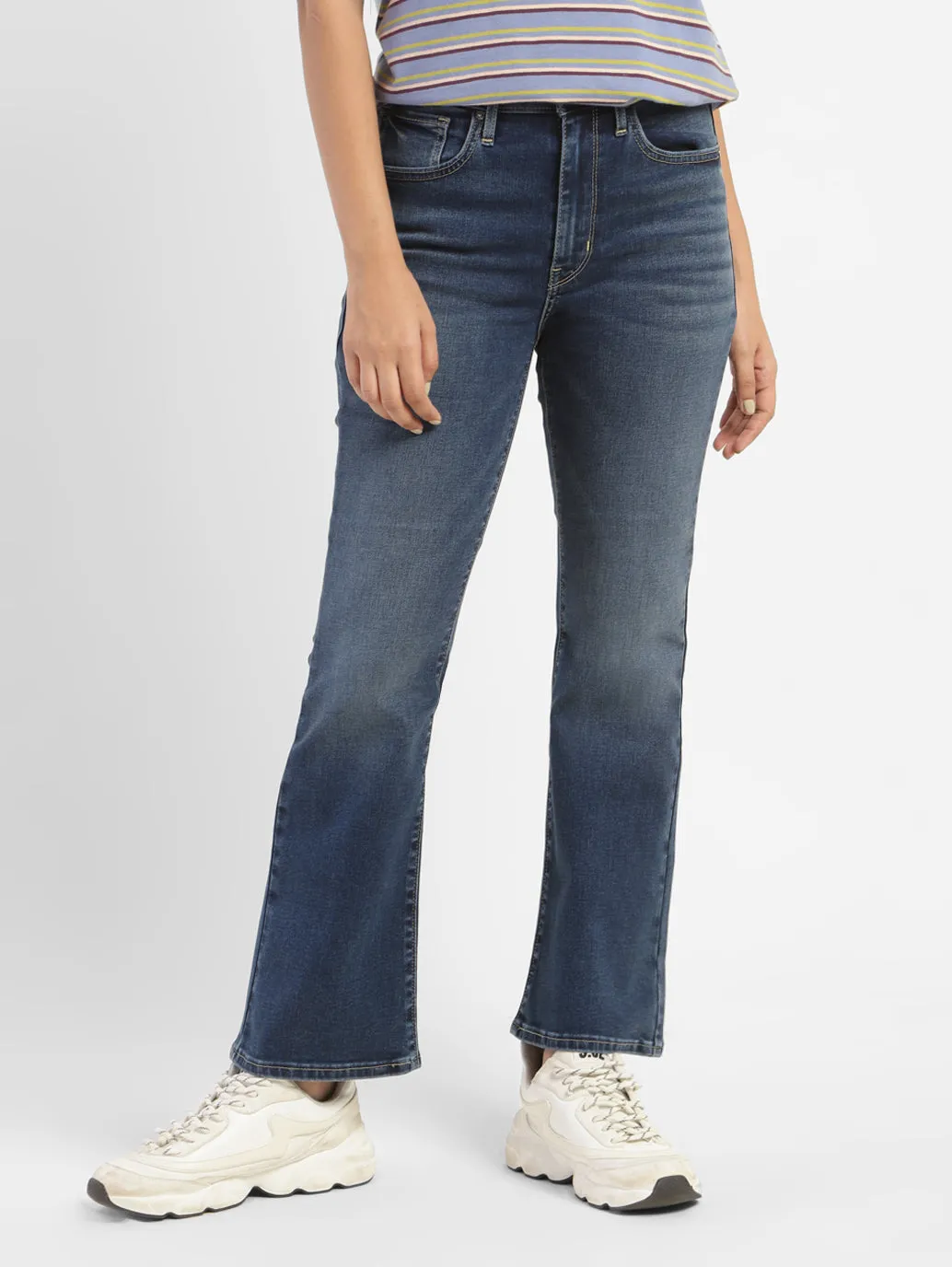 Women's 725 Blue Bootcut Fit Mid Rise Jeans
