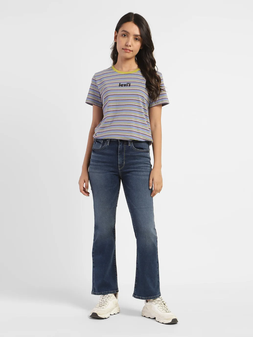 Women's 725 Blue Bootcut Fit Mid Rise Jeans
