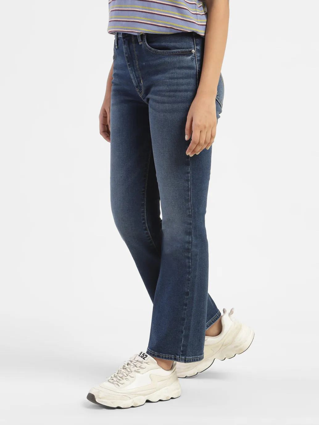 Women's 725 Blue Bootcut Fit Mid Rise Jeans