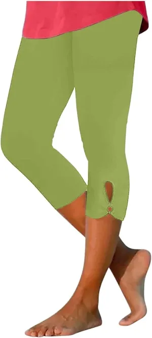 Women's Capri Pants High Waist Yoga Pants 2025 Trendy Sweatpants Spring Cropped Pants Stretchy Leggings for Summer