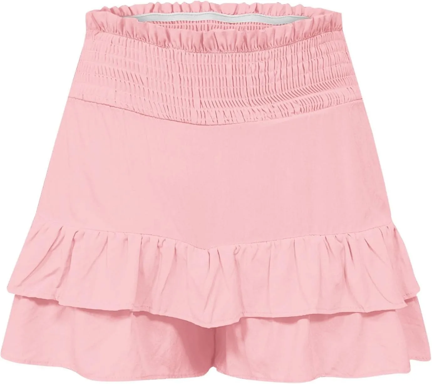 Women's High Waisted Flowy Shorts Boho Ruffle Skorts Pleated Tennis Beach Short Casual Summer Tiered Skirt